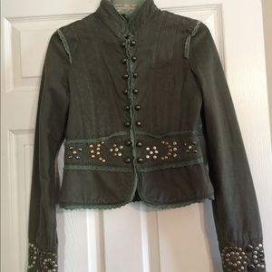 Miss Me green denim jacket